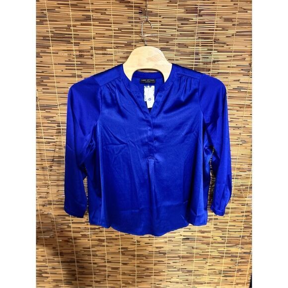 Lane Bryant Size 18 Silky feel Bright Blue Blouse - Picture 1 of 3